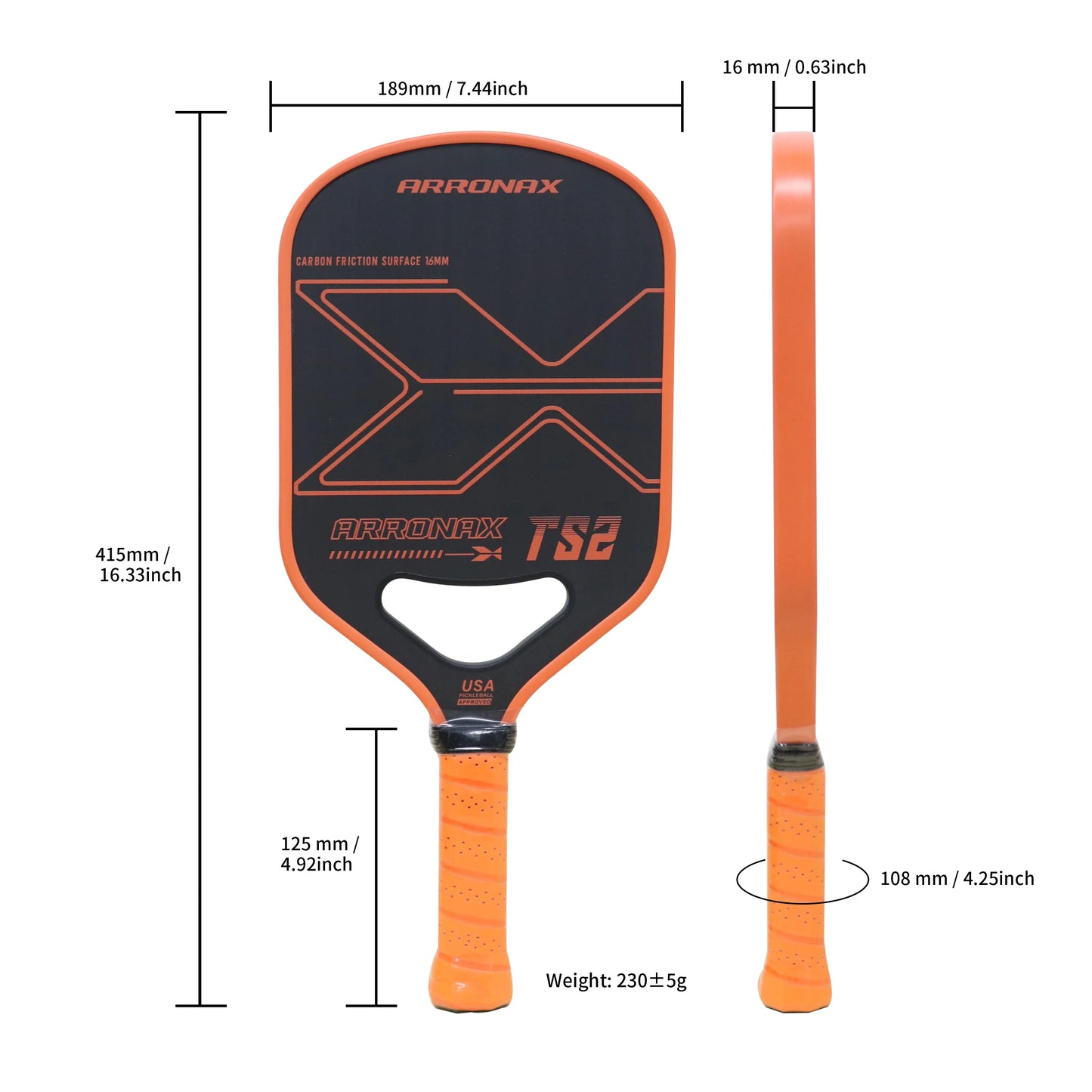 Arronax AR16 Pickleball Paddle Carbon Fiber